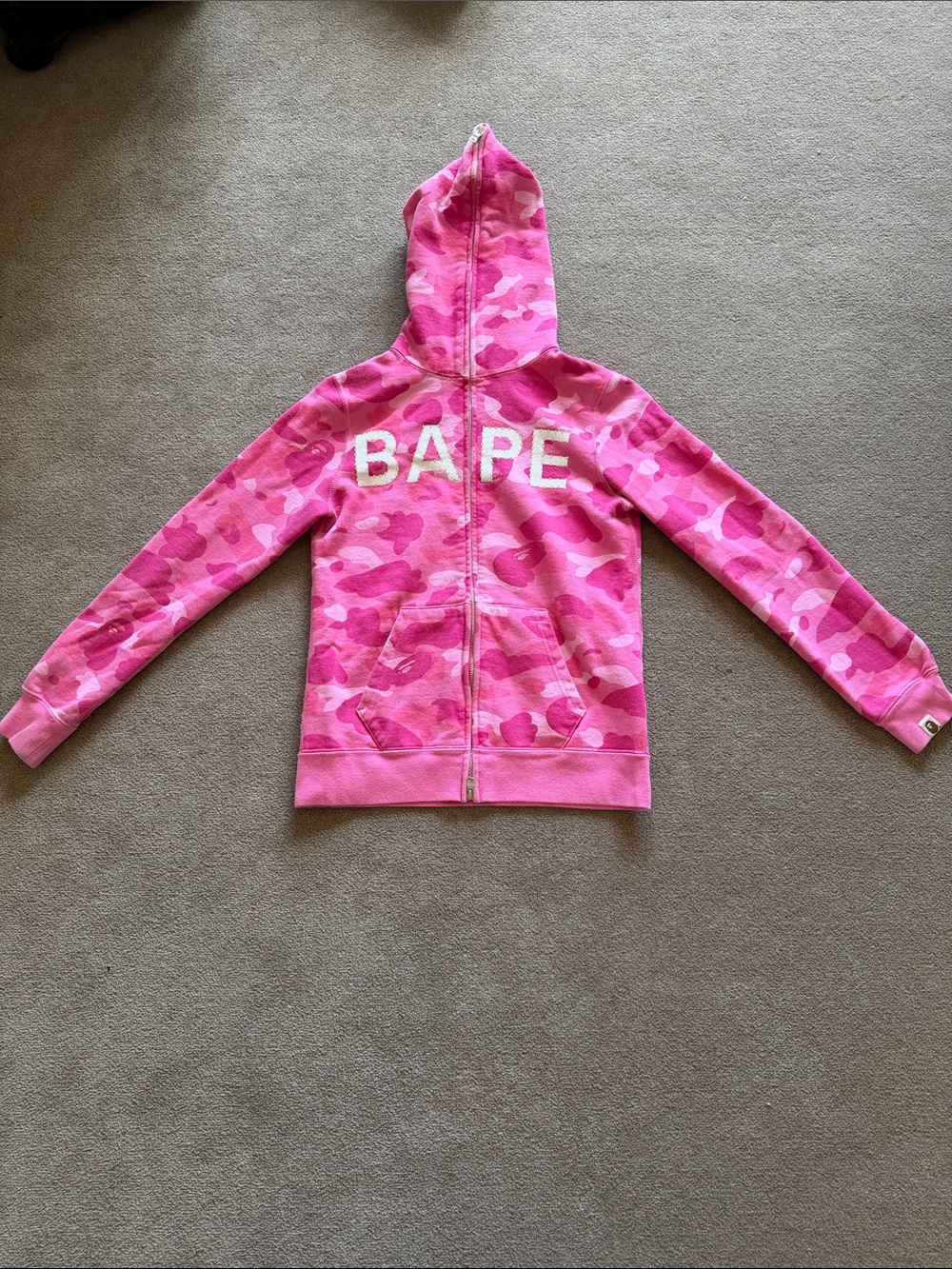 Bape Kids Pink Camo Zip Hoodie